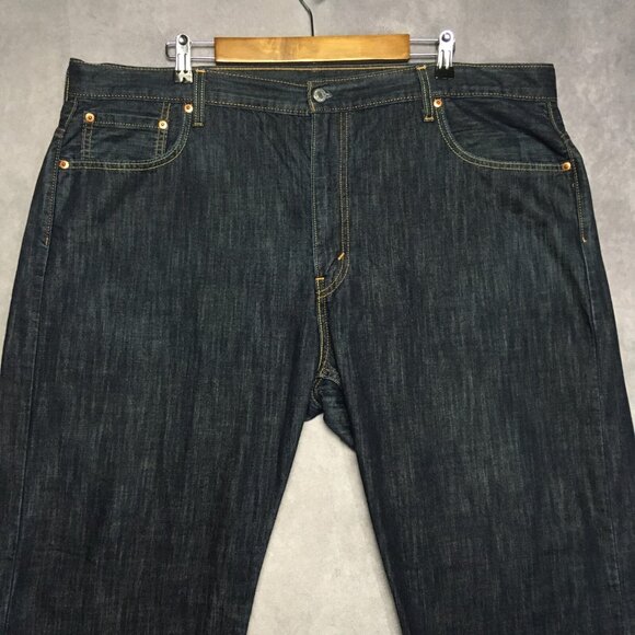 Levis Mens 569 Loose Straight Fit Blue Jeans size 42x30 Cotton Dark Denim Pants - Picture 2 of 16